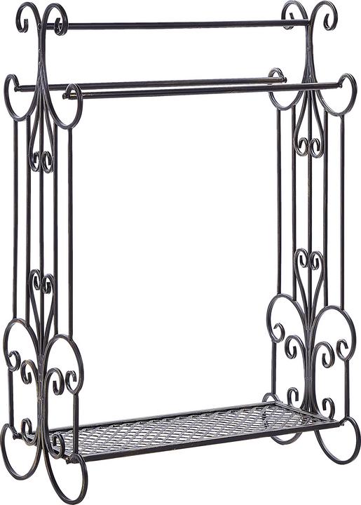 Image du produit Beliani Porte-serviettes aspect antique noir 60 x 90 cm sur pied 3 bras GLADIS