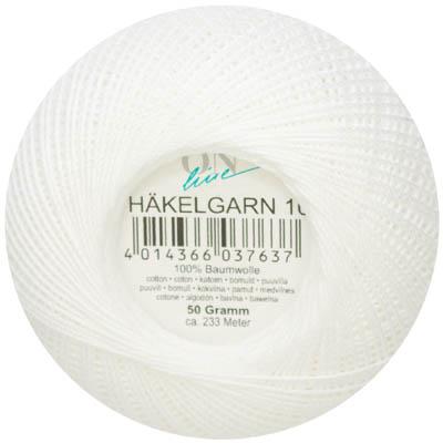 Produktbild Online HÄKELGARN Stärke 10 50 g Stärke 10 233 m 0001 weiss 50 g (116 m)