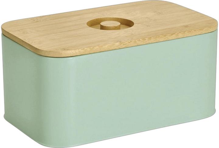 Zeller Present Bread bin w. bamboo lid, metal, mint