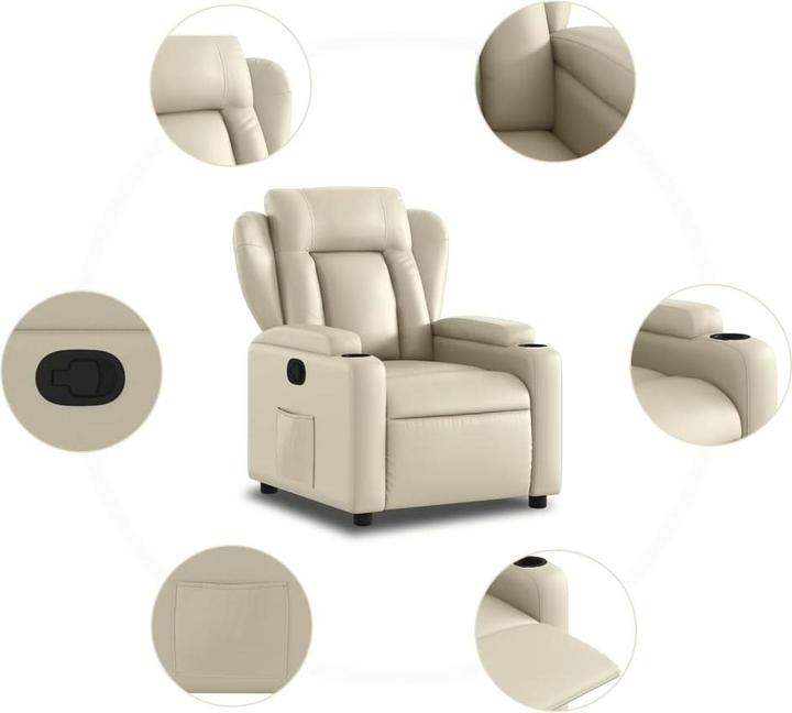 Produktbild VidaXL Relaxsessel Creme Kunstleder,Farbe: Creme,Material