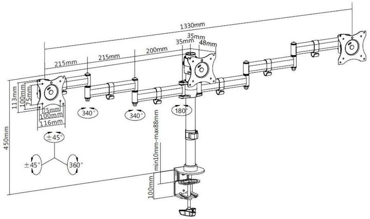 Actual product image Multibrackets MB Table stand Basic tripple (Table, 27")
