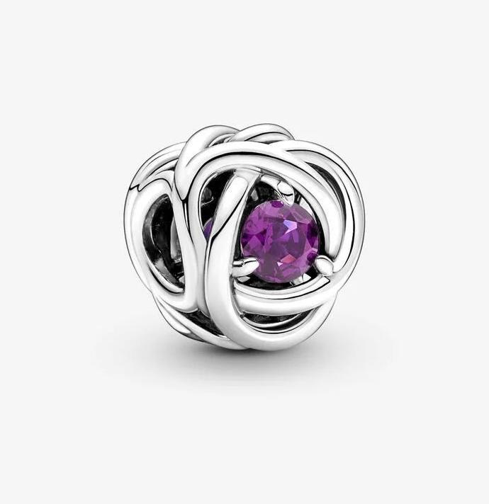 Actual product image Pandora February Birthstone Purple Eternity Circle Charm (Silver 925)