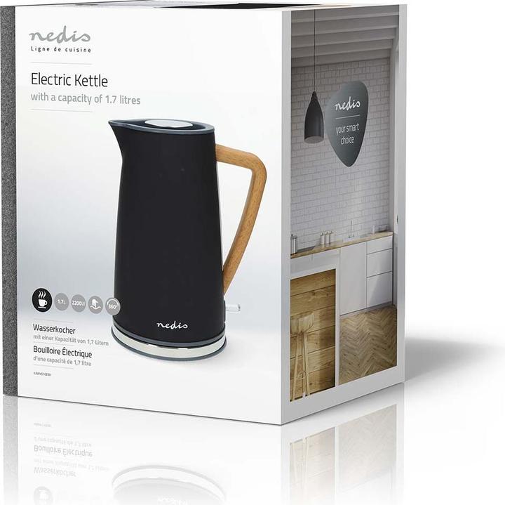 Immagine prodotto Nedis Bollitore | 1,7 l | Soft-Touch | Nero | Ruota di 360 gradi | Elemento riscaldante nascosto | S (1.70 l)