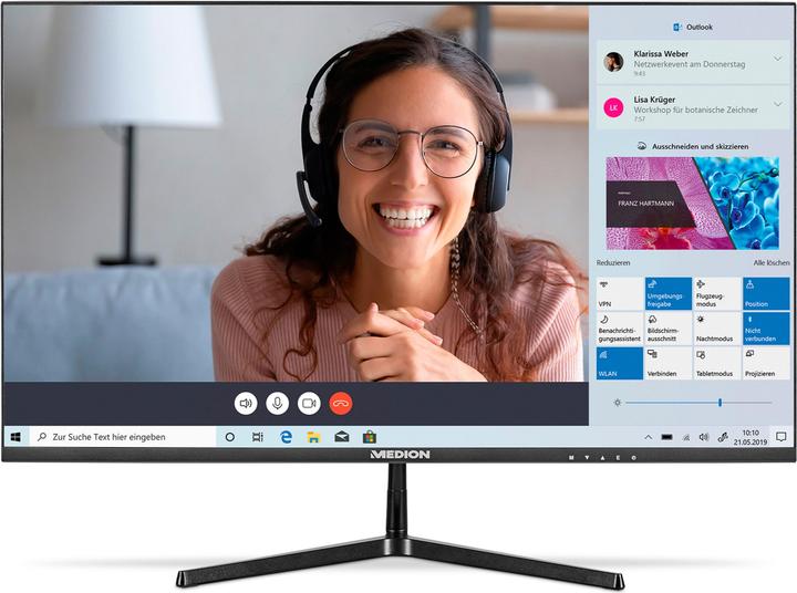 Produktbild Medion AKOYA® P52218 (MD 20150) WIDESCREEN MONITOR 54,6 cm (22"), Full HD Display, HDMI und rahmenloses De (1920 x 1080 Pixel, 22")