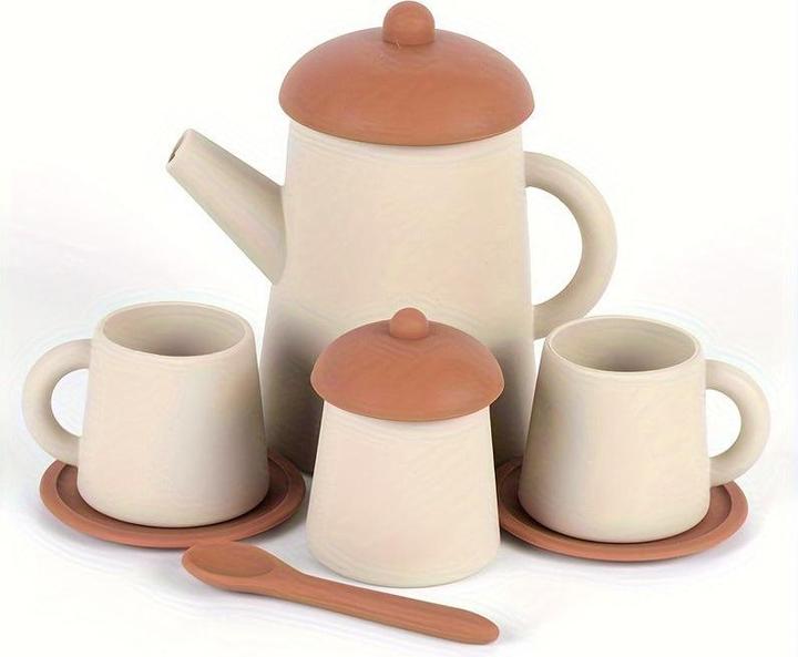 Actual product image Activity Board BPA free silicone kitchen toy set, non-toxic teacup, baby kids kitchen toys
