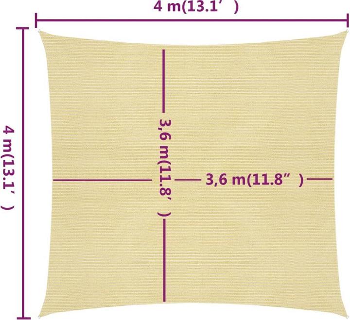 Image du produit VidaXL Voile d'ombrage (400 x 400 cm)