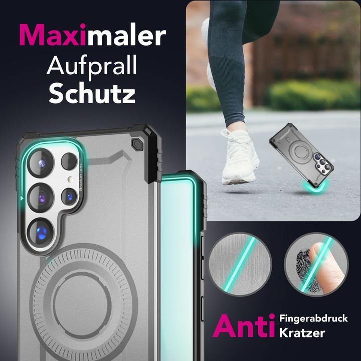 Immagine prodotto Nalia Granite - Armor Panzer Hülle mit MagSafe Ring und Ständer - Military Hardcase (Samsung Galaxy S25 Ultra)
