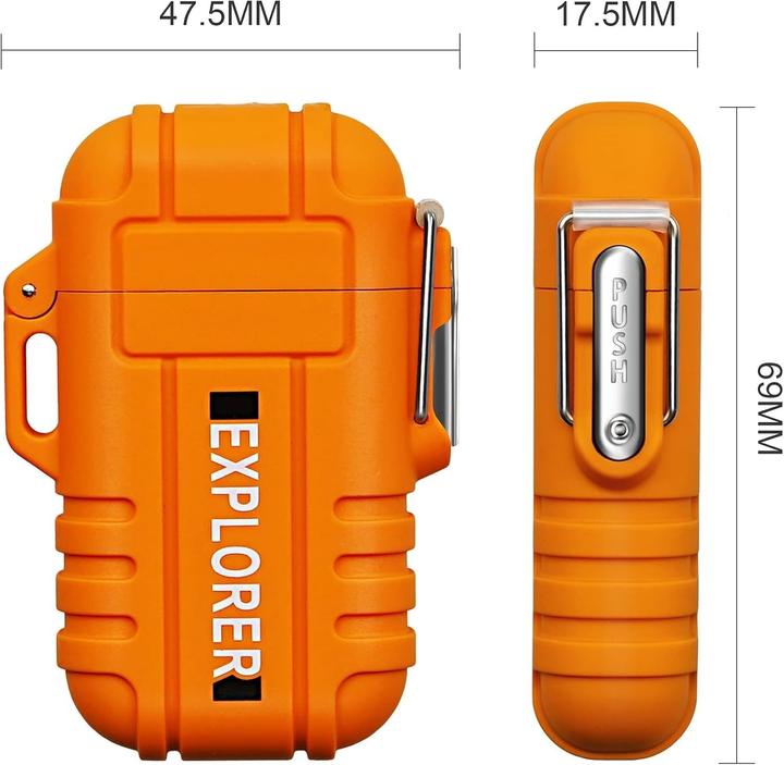 Image du produit Swissdetector Briquet électrique à double arc - rechargeable USB - étanche - Orange