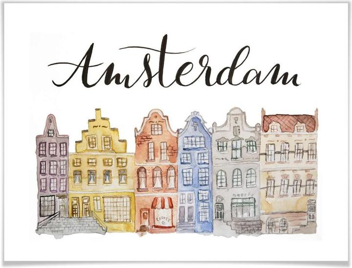 Produktbild Trenddeko Skyline of Amsterdam - Aquarell (30 x 24 cm)