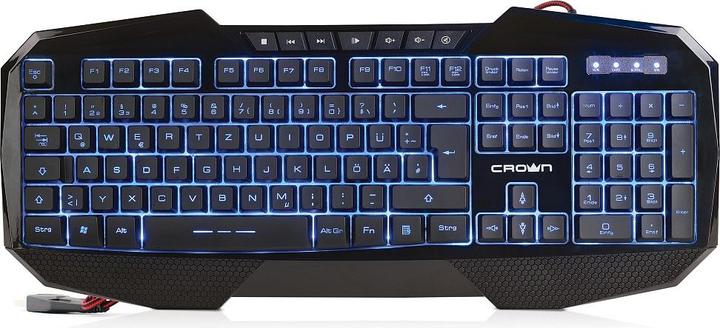 Produktbild Crown Micro wired Gaming Tastatur mit LED Beleuchtung in 7 Farben 19 Tasten Anti Ghosting mit 104 Tasten in Q...
