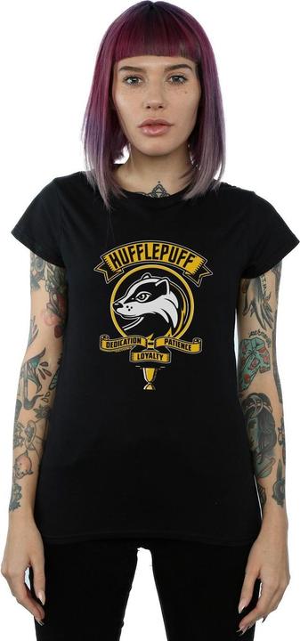 Actual product image Womens/Ladies Hufflepuff Toon Crest Cotton T-Shirt (S)