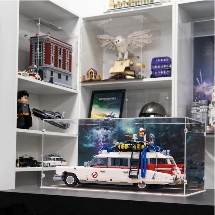 Immagine prodotto iDisplayit Display acrilico per LEGO® 10274 Ghostbusters Ecto 1 (con pavimento e immagine di sfondo)