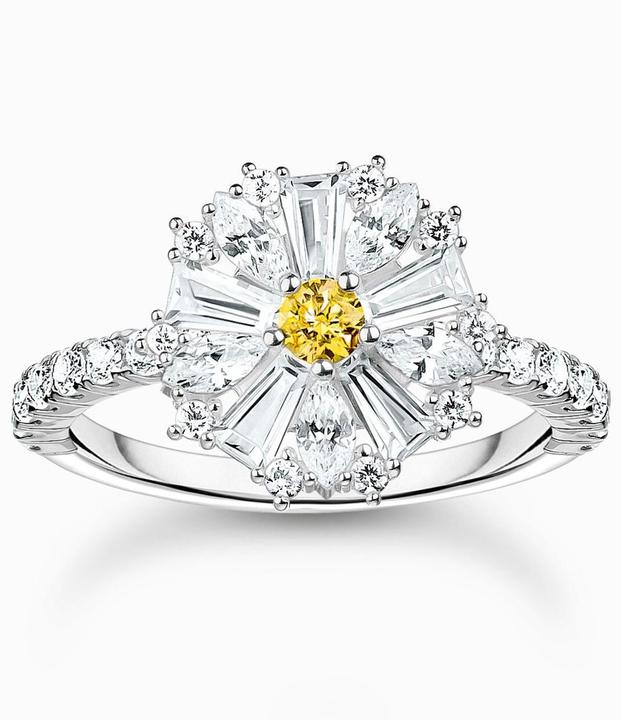 Image du produit Thomas Sabo Cocktailring Blume Lovely Daisy mit Steinen Silber (54, Argent 925)