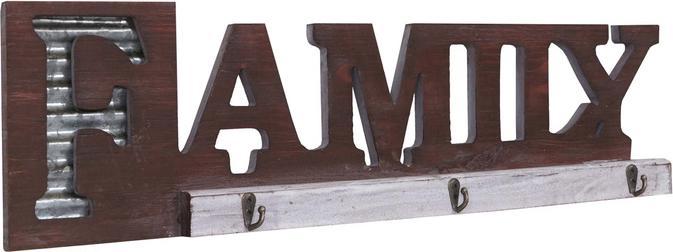 Produktbild Mendler Wandgarderobe Family, Garderobenpaneel, Landhaus Holz Metall