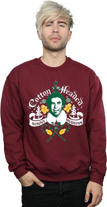 Actual product image Elf Mens Headed Ninny Muggins Sweatshirt (M)