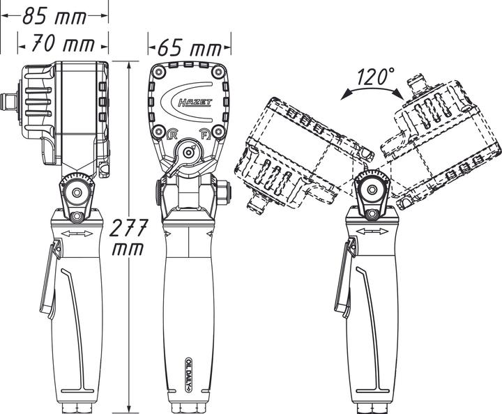 Immagine prodotto HAZET Strumento per controllo pressione pneumatici ∙ digitale 9041D-1