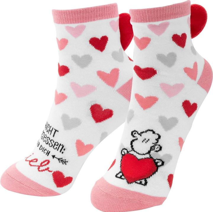 Immagine prodotto Sheepworld Calzini con motivo a cuore "LIEB (Confezione singola, 36 - 40)