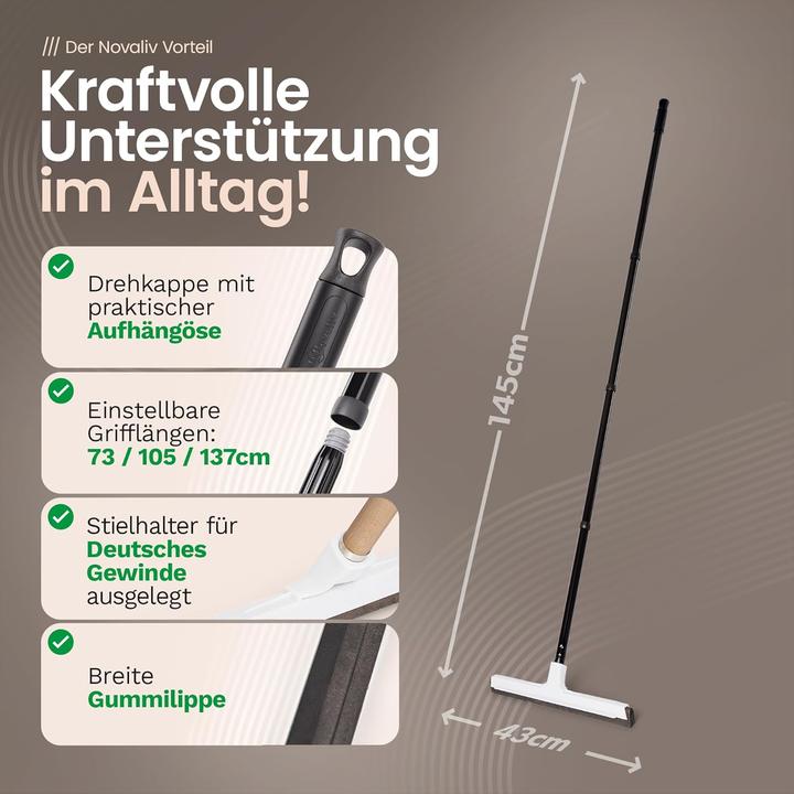 Immagine prodotto Novaliv 5X Wasserabzieher Boden Dusche Auto mit Teleskop Kunststoff 43cm Duschabzieher Abzieher Dusc
