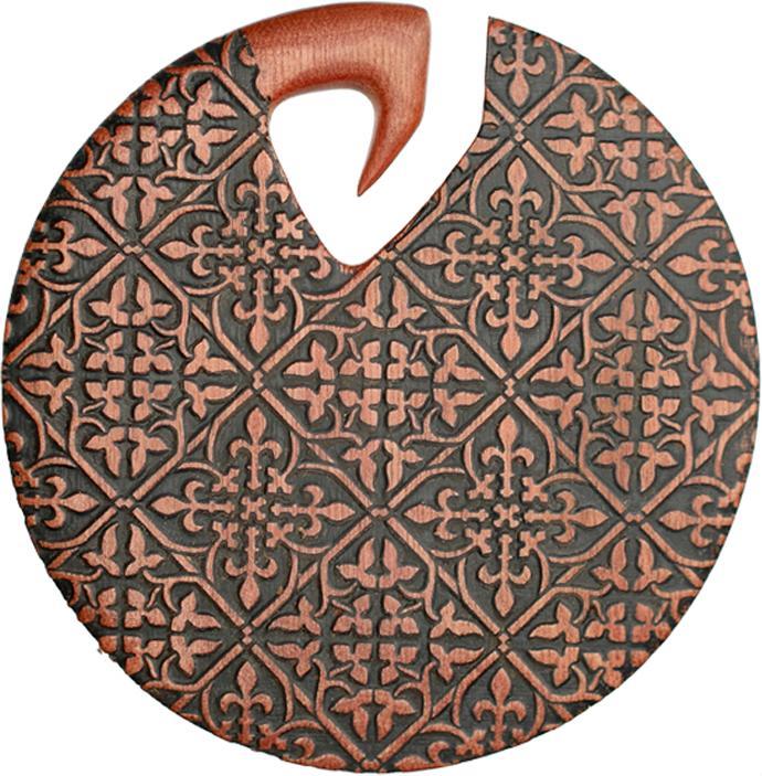 Produktbild Star Piercing Ohrgewicht Teller Mandala aus Saba Holz (ohne Messing, Organisch)
