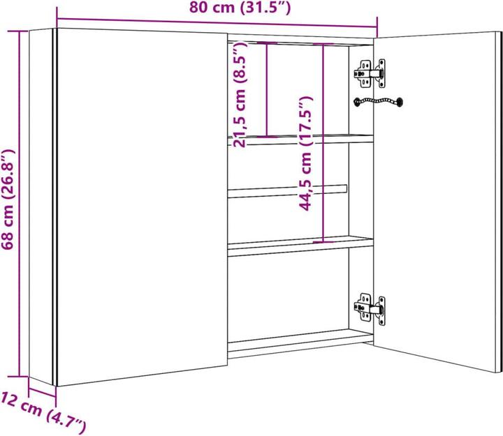 Actual product image VidaXL Yair (80 x 12.5 x 68 cm)