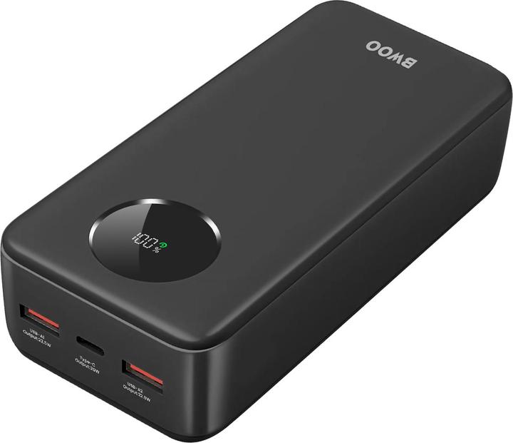 Actual product image Bwoo Power bank 22,5W 30000 mAh power bank with LCD screen, black (30000 mAh, 20 W, 20 Wh)
