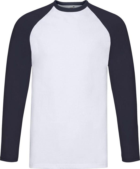 Fruit of the Loom Adult Contrast Langarm Baseball TShirt