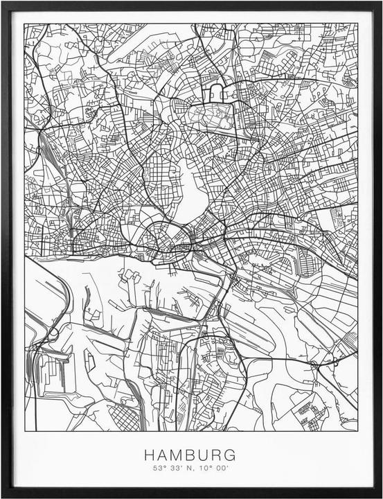 Immagine prodotto Trenddeko Mappa della città Amburgo (80 x 100 cm)