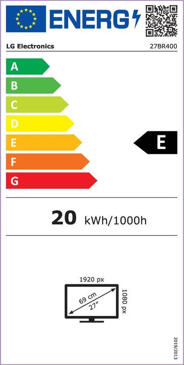 Energie-Label LG 27BR400-B LED-Monitor 27' 1920x1080 (1920 x 1080 Pixel, 27")