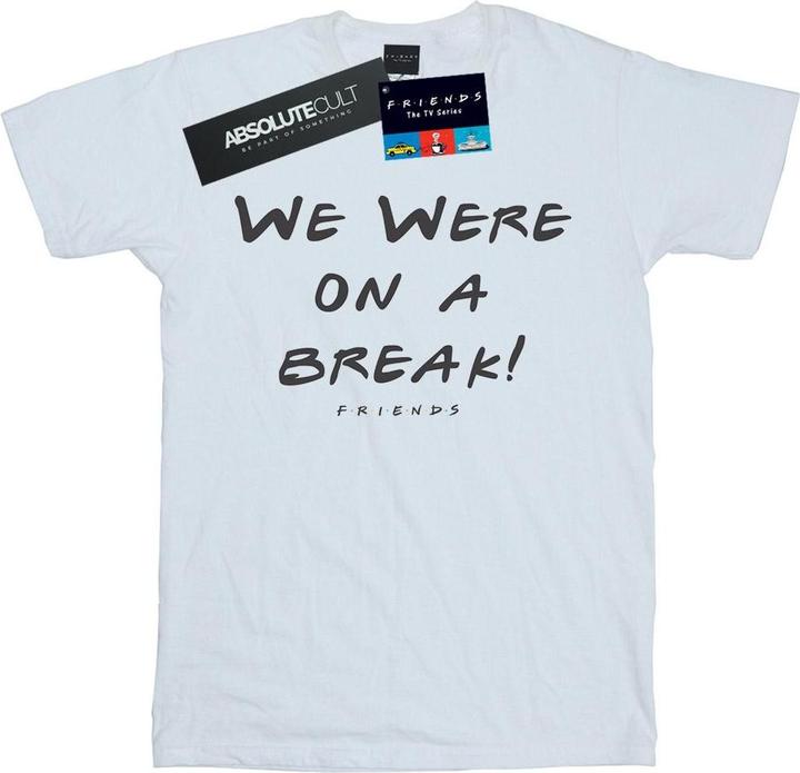 Actual product image Friends Womens/Ladies We Were On A Break Text Cotton Boyfriend T-Shirt (XL)