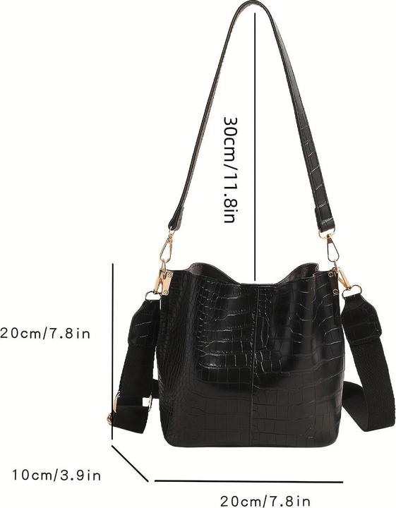 Image du produit Only-Bags.Store Sac à dos avec motif crocodile - Sac polyvalent à bandoulière et à bandoulière croisée