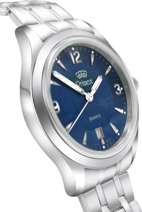 Produktbild Primex Montre Swiss Made - Bracelet Metal Argente - Cadran Bleu - Etanche 50 M (210 mm)