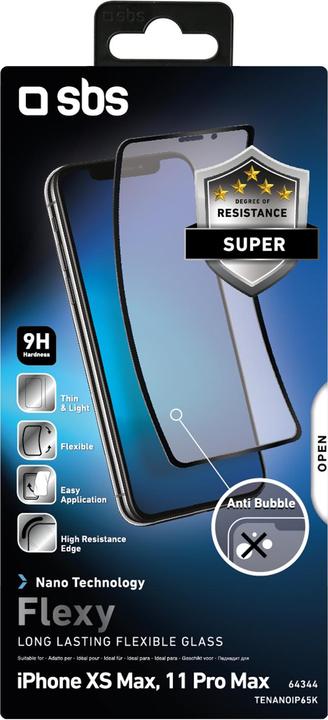 Image du produit SBS Protecteur d'écran intégral en verre flexible pour iPhone 11 Pro Max/XS Max (1 pièce(s), Apple iPhone 11 Pro Max)