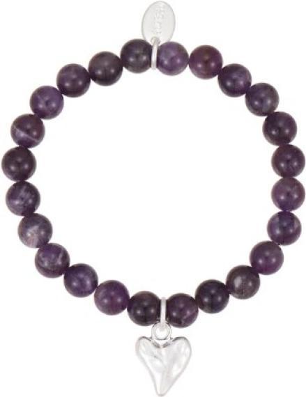 Image du produit Andreani Armband aus echtem Amethyst mit Herzanhänger von (19 cm, Améthyste véritable)