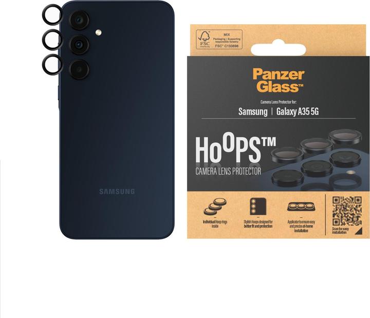 Produktbild PanzerGlass Hoops Camera Lens Protector (1 Stück, Samsung Galaxy A35, Samsung Galaxy A34 5G)