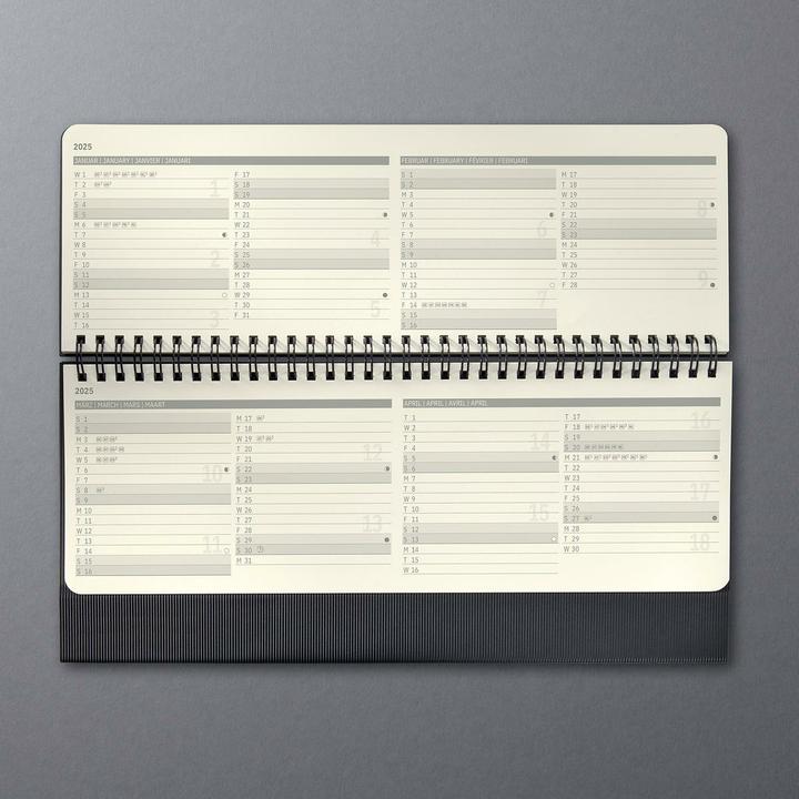 Actual product image Sigel Desk calendar 2025 C2580 1W/2S black 30x14.4cm (13.9 x 30.4 cm, Hardcover, German)