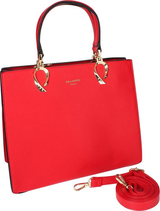 Gallantry Rote Handtasche aus genarbtem Kunstleder