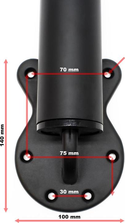 Immagine prodotto Wiltec Piedino da tavolo Lot de 4 Noir Supporto da tavolo regolabile in altezza 70-110cm