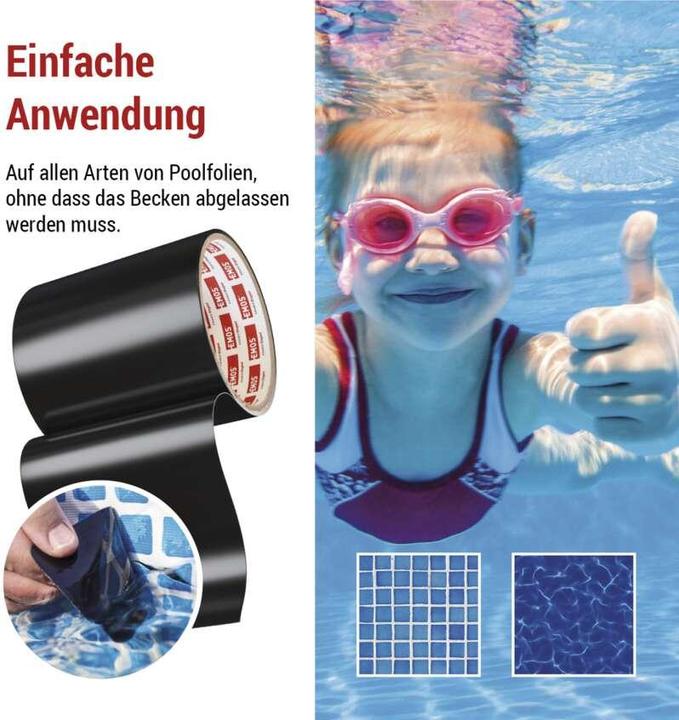 Produktbild Emos Reparaturklebeband für Schwimmbecken, 1 m x 100 mm, schwarz (100 mm)