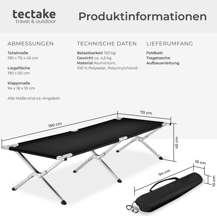 Produktbild tectake Feldbett