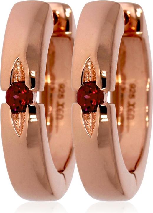 Produktbild Xen Creolen mit Rhodolith ca. 0,29 ct. rosèvergoldet (925 Sterling Silber)