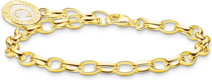 Produktbild Thomas Sabo Charm Armband mit Schimmernden Weissem Kaltemaille Vergoldet (19 cm, Emaille, 925er Silber)