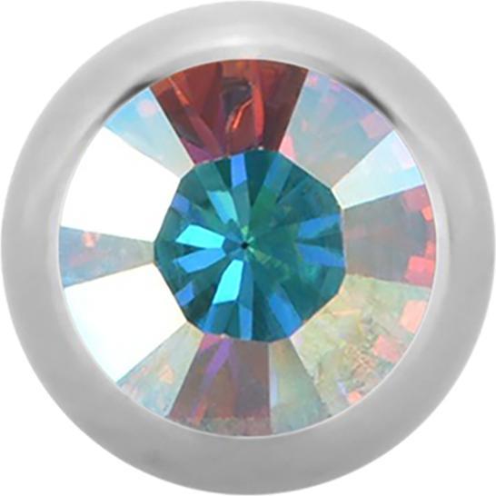 Actual product image Star Piercing Micro Ball High Polished with Swarovski multicolour (Surgical steel 316L, without brass)