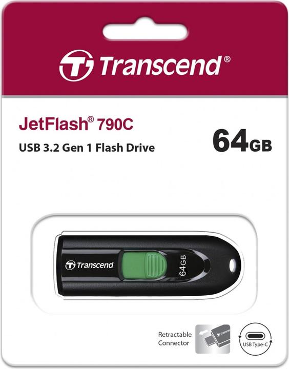 Image du produit Transcend JetFlash 790C (64 Go, USB-C, USB 3.1)
