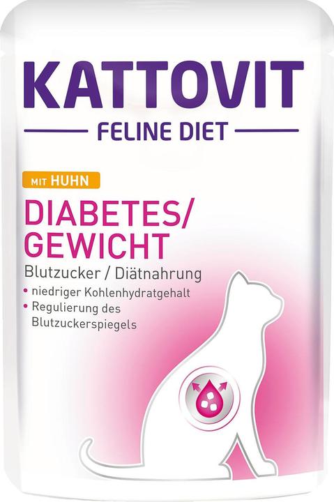Image du produit Kattovit Feline Diet Diabète Poulet (Adulte, 1 pcs, 95 g)