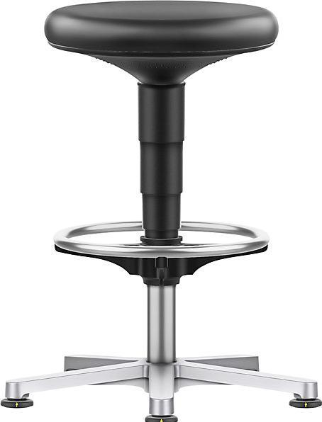 Actual product image Bimos Cleanroom stool, vinyl, with floor glides and foot ring.