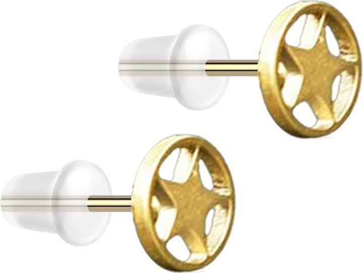 Immagine prodotto Star Piercing Ohrstecker vergoldet Stern (senza ottone, Acciaio chirurgico 316L)