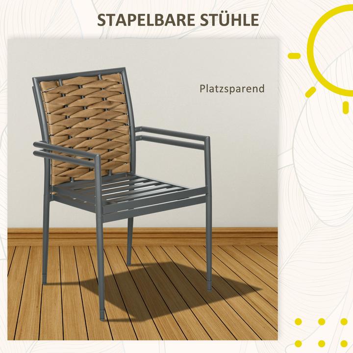 Actual product image Outsunny Stackable garden chairs with cushions