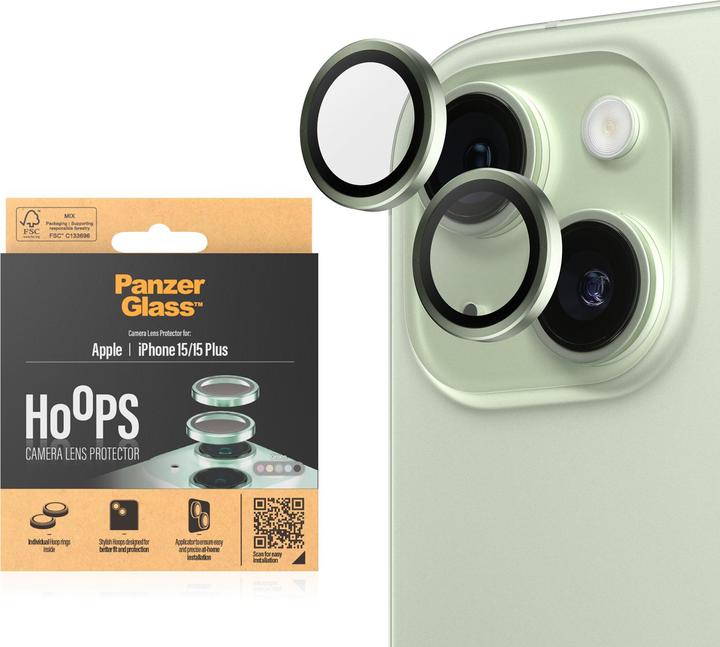 Immagine prodotto PanzerGlass Protezione dell'obiettivo della fotocamera Hoops (1 Pezzo/i, Apple iPhone 15 Plus, Apple iPhone 15)
