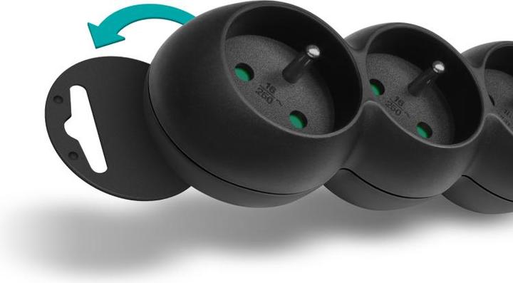 Produktbild Connectit CONNECT IT Verlängerungskabel 230 V, 5 Steckdosen, 2 m, mit Schalter (schwarz) (2 m)