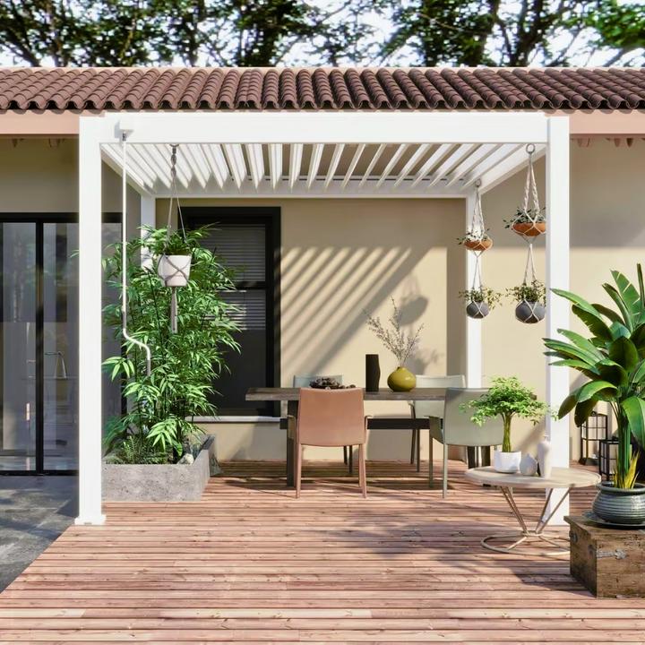 Image du produit Ventaris Pergola Classic avec toit à lamelles Blanc (300 cm, 300 cm)